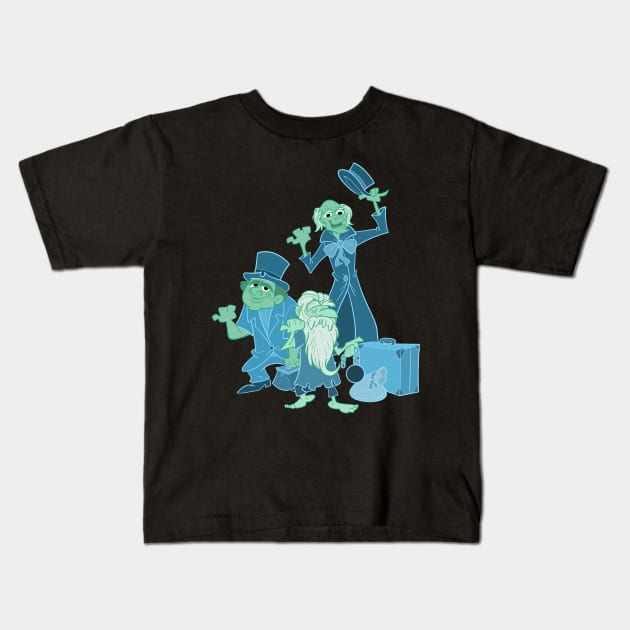 Hitchhiking Spirits Kids T-Shirt by toonbaboon